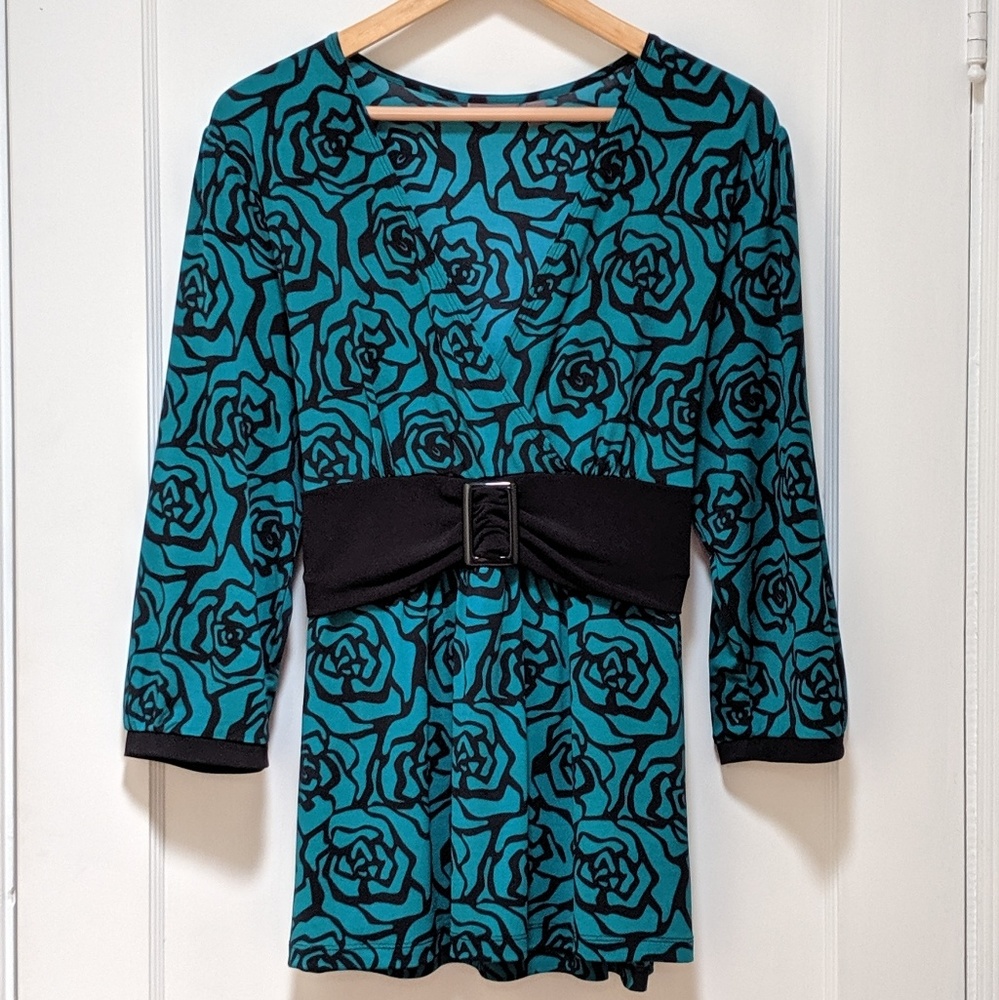 Apt. 9 Rose print blouse